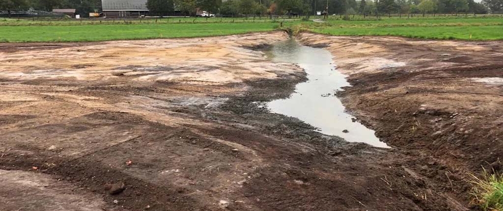 vernatting van landschap bij landschapsinrichting