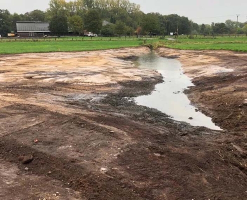 vernatting van landschap bij landschapsinrichting