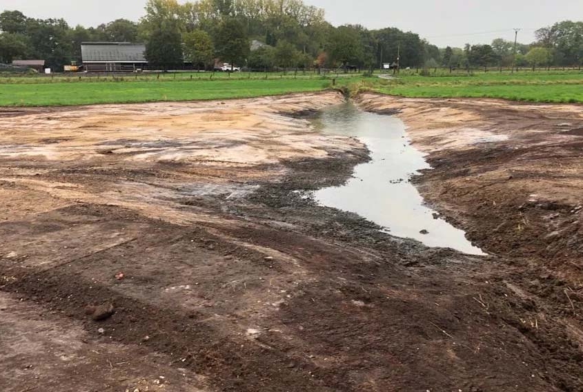 vernatting van landschap bij landschapsinrichting